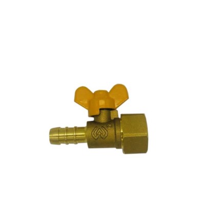 Brass Thread Gas Valve With Butterfly Handle Hose Connection Mini Ball Valve 1/2" Female